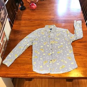 Paisley & Gray striped floral print shirt. L Slim fit.